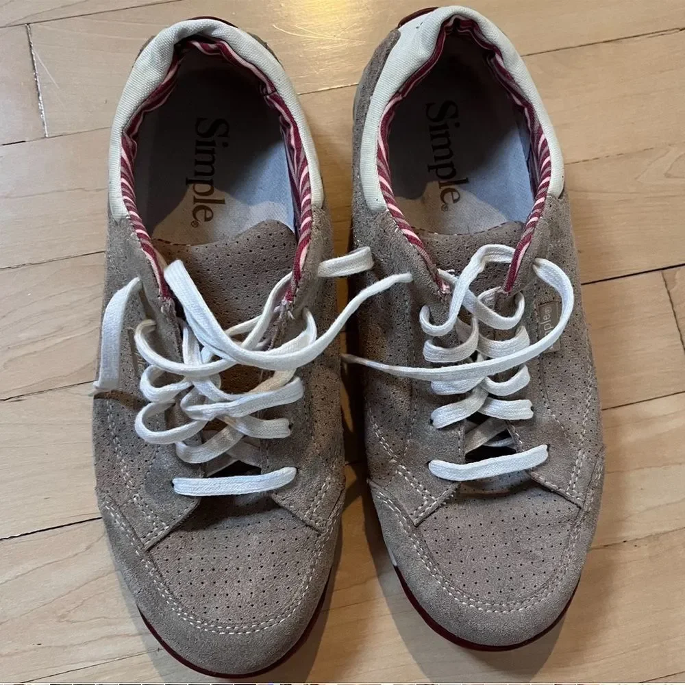 Simple Suede Lace Up Sneakers